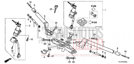 HANDLE PIPE/TOP BRIDGE CBR250RD de 2013